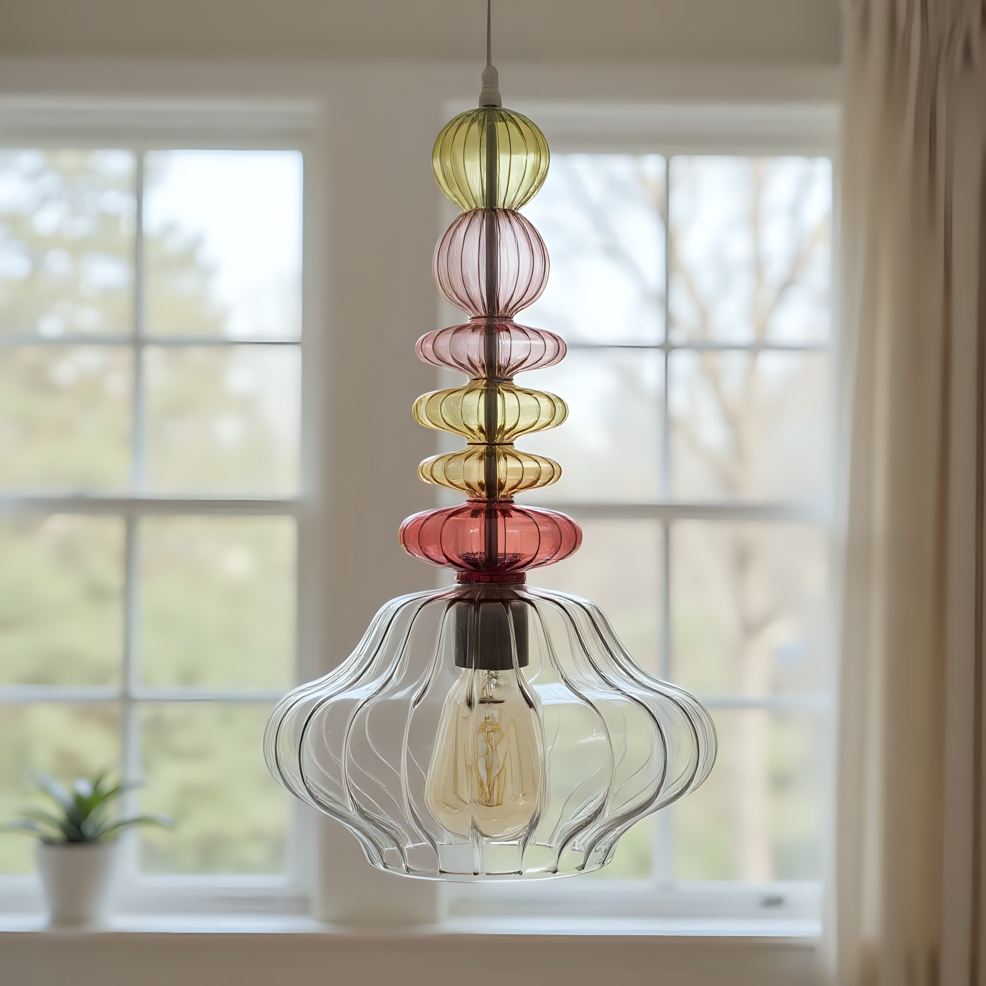 Hand Blown Glass Pendant Light